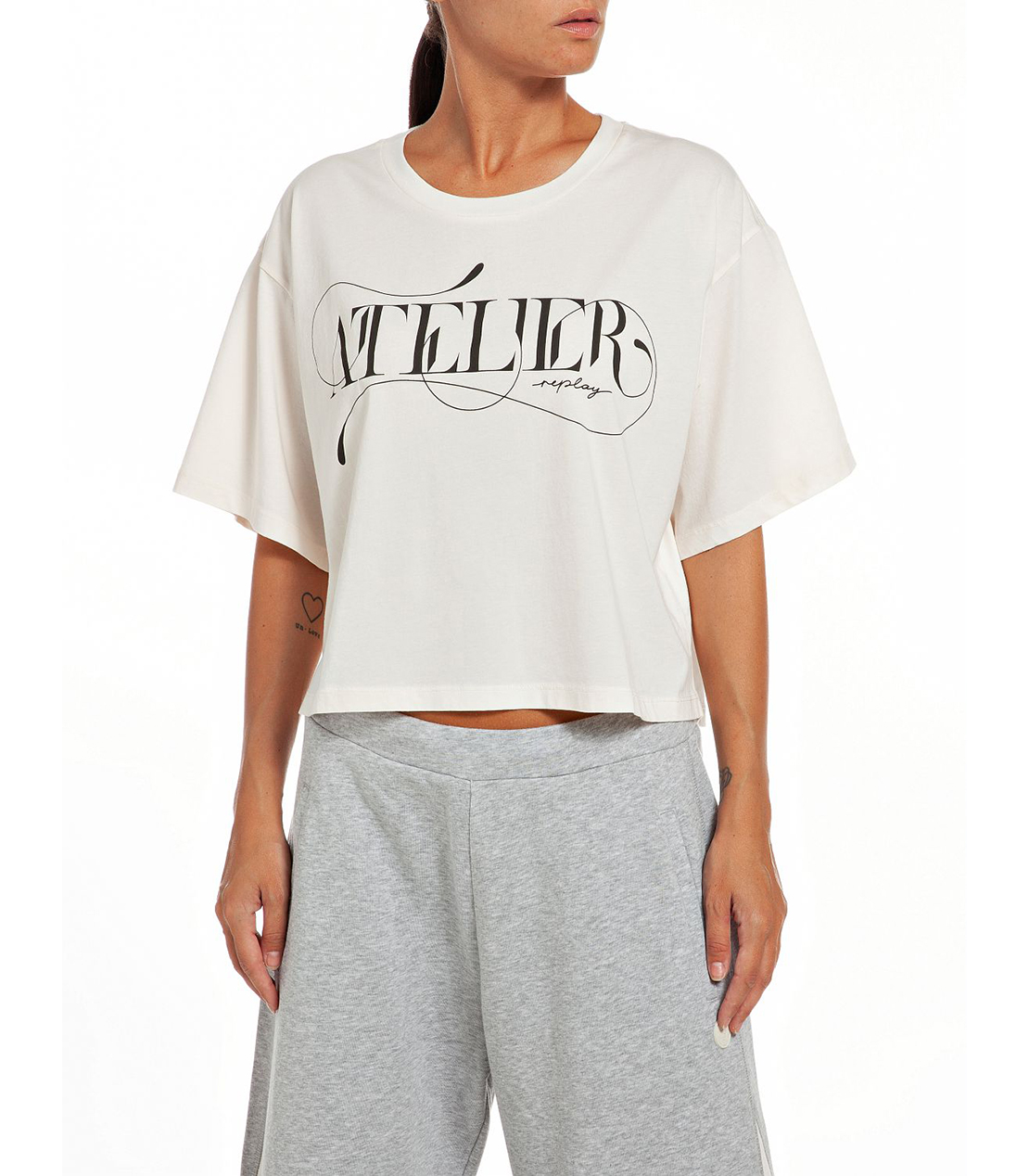 ATELIER コットンジャージークロップTシャツ 詳細画像 アイボリー 1